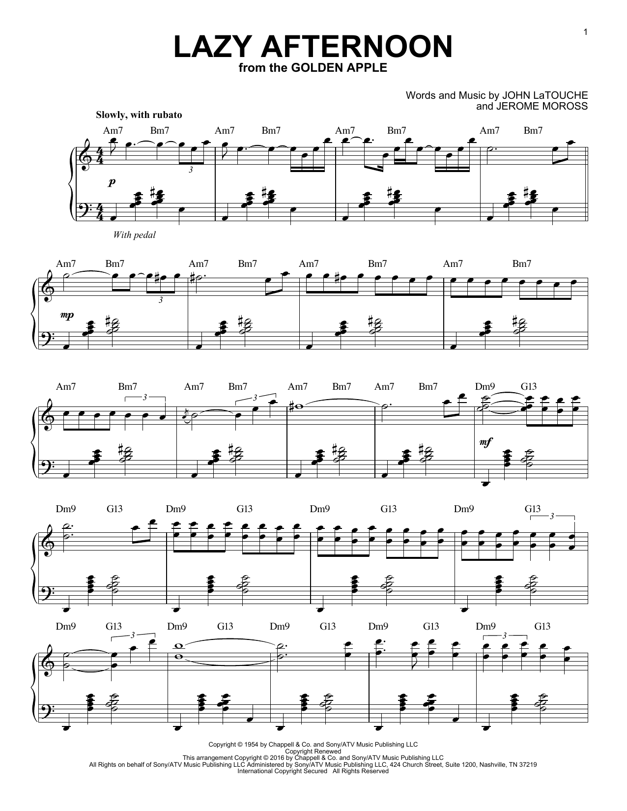 Product gallery: Page 1 of 1 Lazy Afternoon [Jazz version] (arr. Brent Edstrom), Jerome Moross