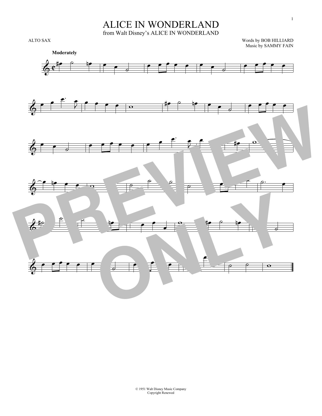Product gallery: Page 1 of 1 Alice In Wonderland, Sammy Fain