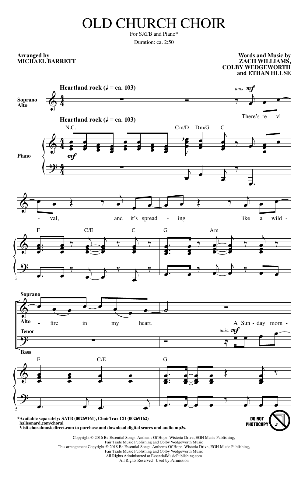 Product picture to: Old Church Choir (arr. Michael Barrett)