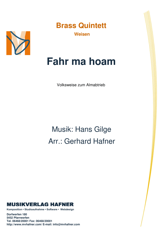 cover: Fahr ma hoam, , (Blechbläser Quintett)