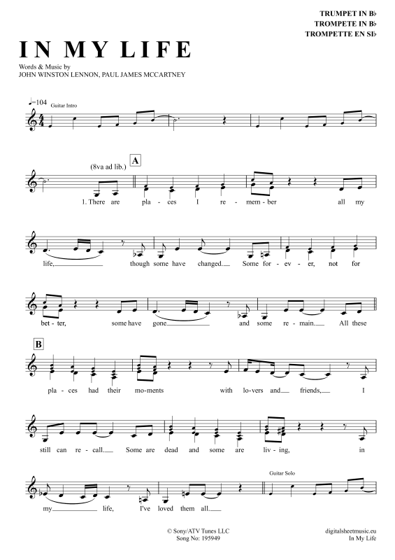 Produktbild zu: In My LifeThe Beatles