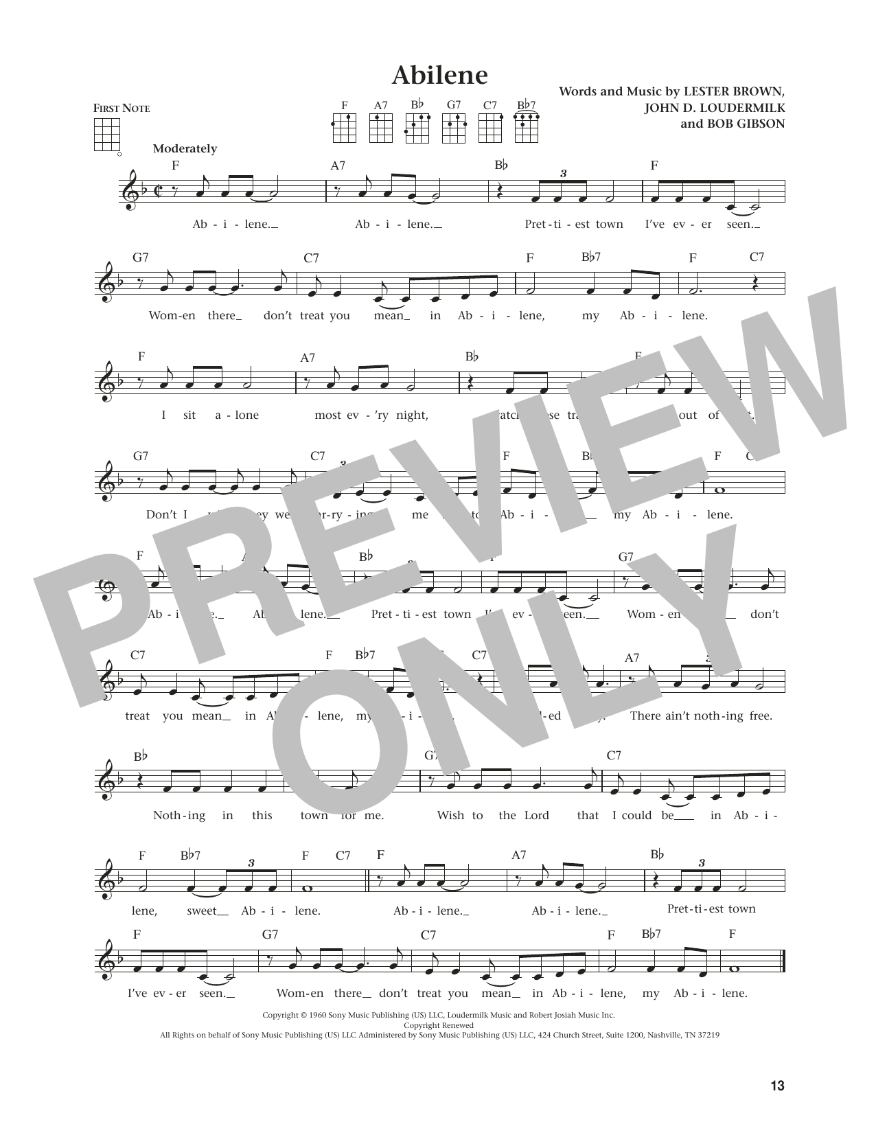 Produktgalerie: Seite 1 von 1 Abilene (from The Daily Ukulele) (arr. Jim Beloff), George Hamilton IV, Ukulele