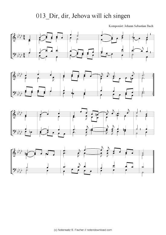 gallery: Dir, dir, Jehova will ich singen , , (Quartett in C)