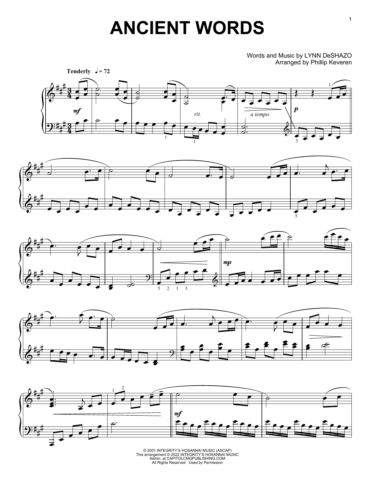 Produktbild zu: Ancient Words [Classical version] (arr. Phillip Keveren)