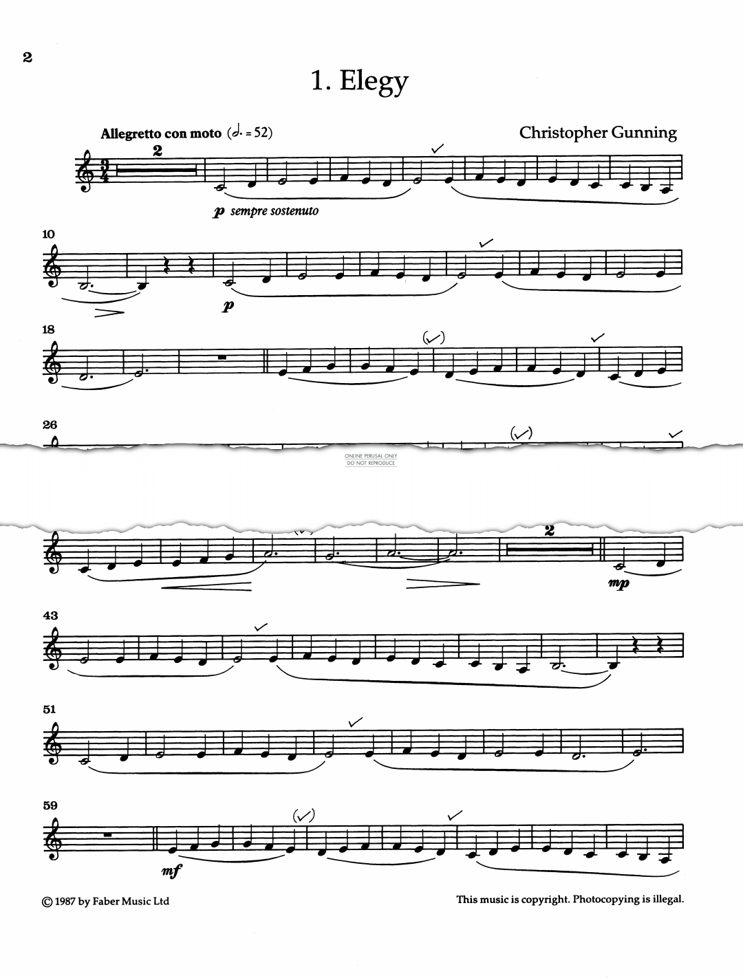 Produktgalerie: Seite 1 von 1 Elegy, Christopher Gunning, Horn, Klavier