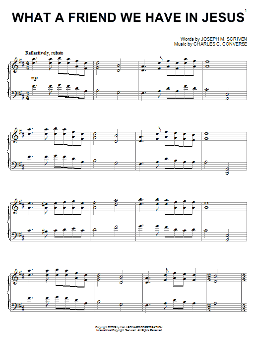 Product gallery: Page 1 of 1 What A Friend We Have In Jesus, Joseph M. Scriven