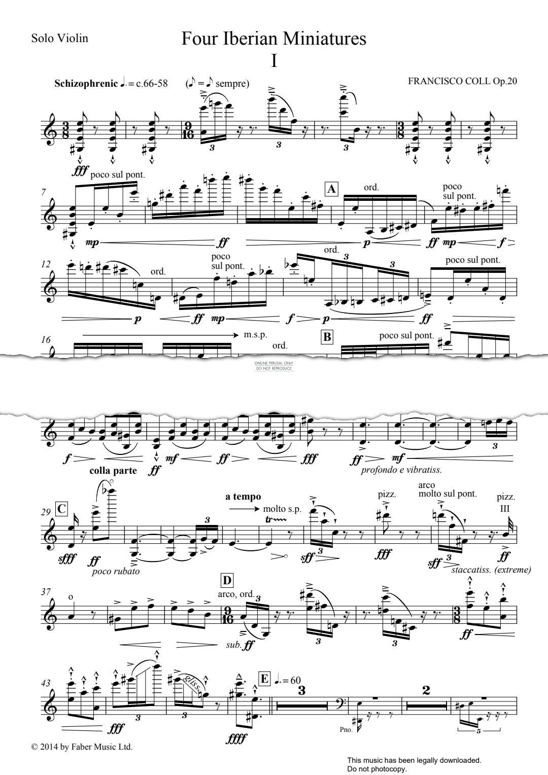 Produktgalerie: Seite 1 von 1 Four Iberian Miniatures, Francisco Coll, Klavier, Violine