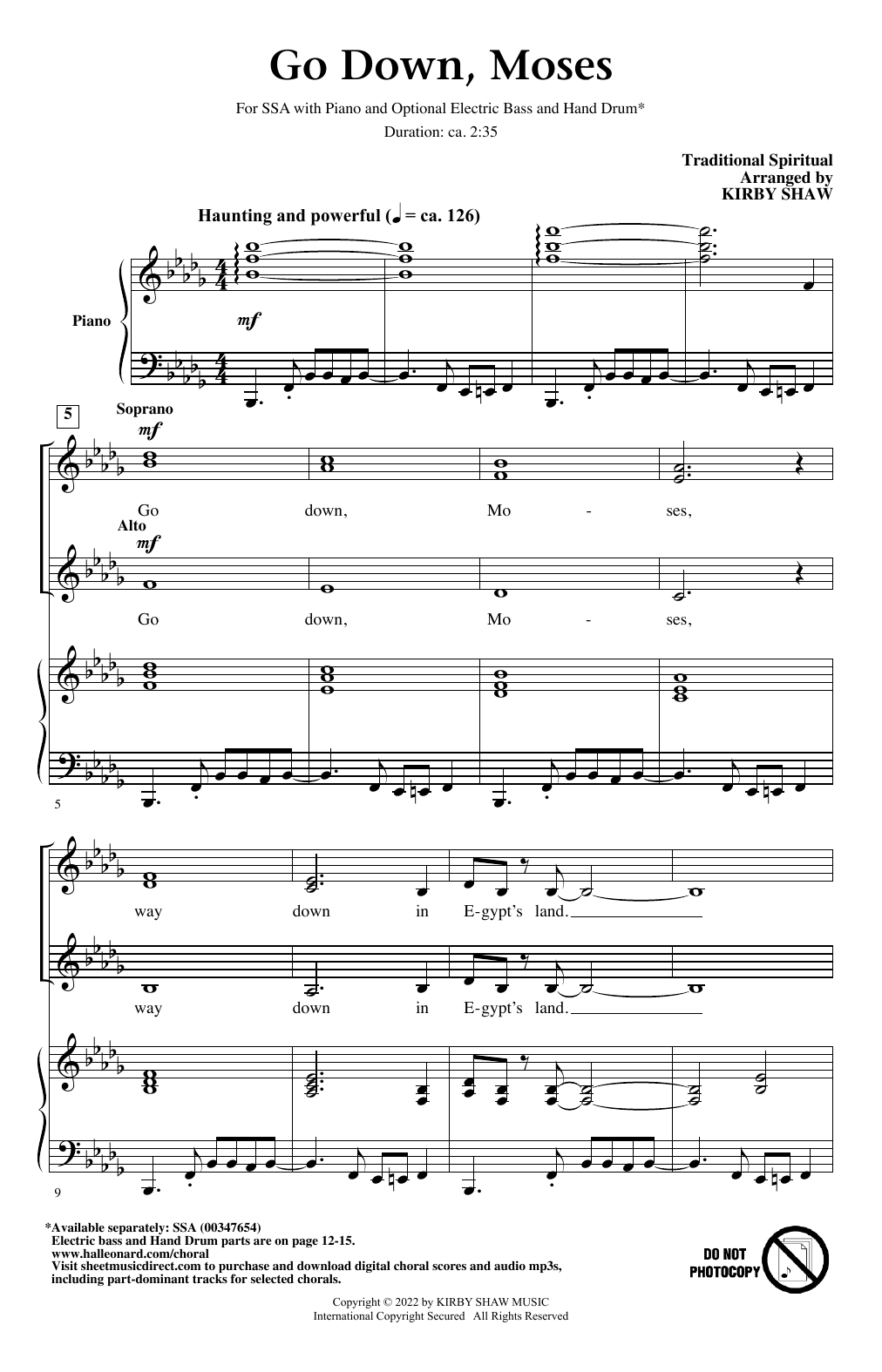 Produktgalerie: Seite 1 von 1 Go Down, Moses (arr. Kirby Shaw), Traditional Spiritual, Chor