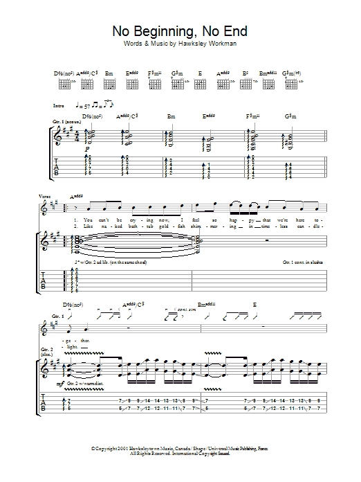 Produktgalerie: Seite 1 von 1 No Beginning No End, Hawksley Workman, Gitarre