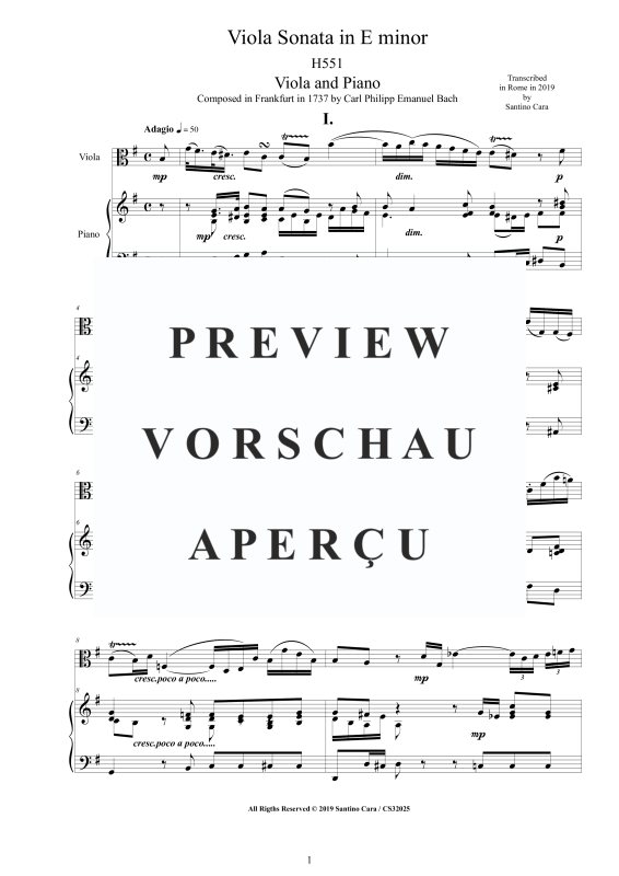 Product gallery: Page 2 of 11 Viola Sonata in E-Moll H551, , Viola and Piano/Harpsichord