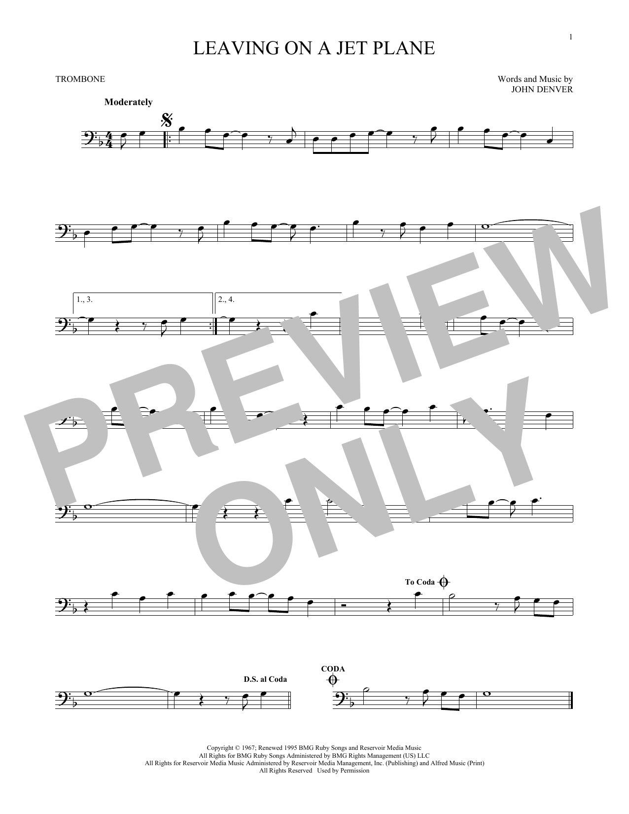 Product gallery: Page 1 of 1 Leaving On A Jet Plane, John Denver
