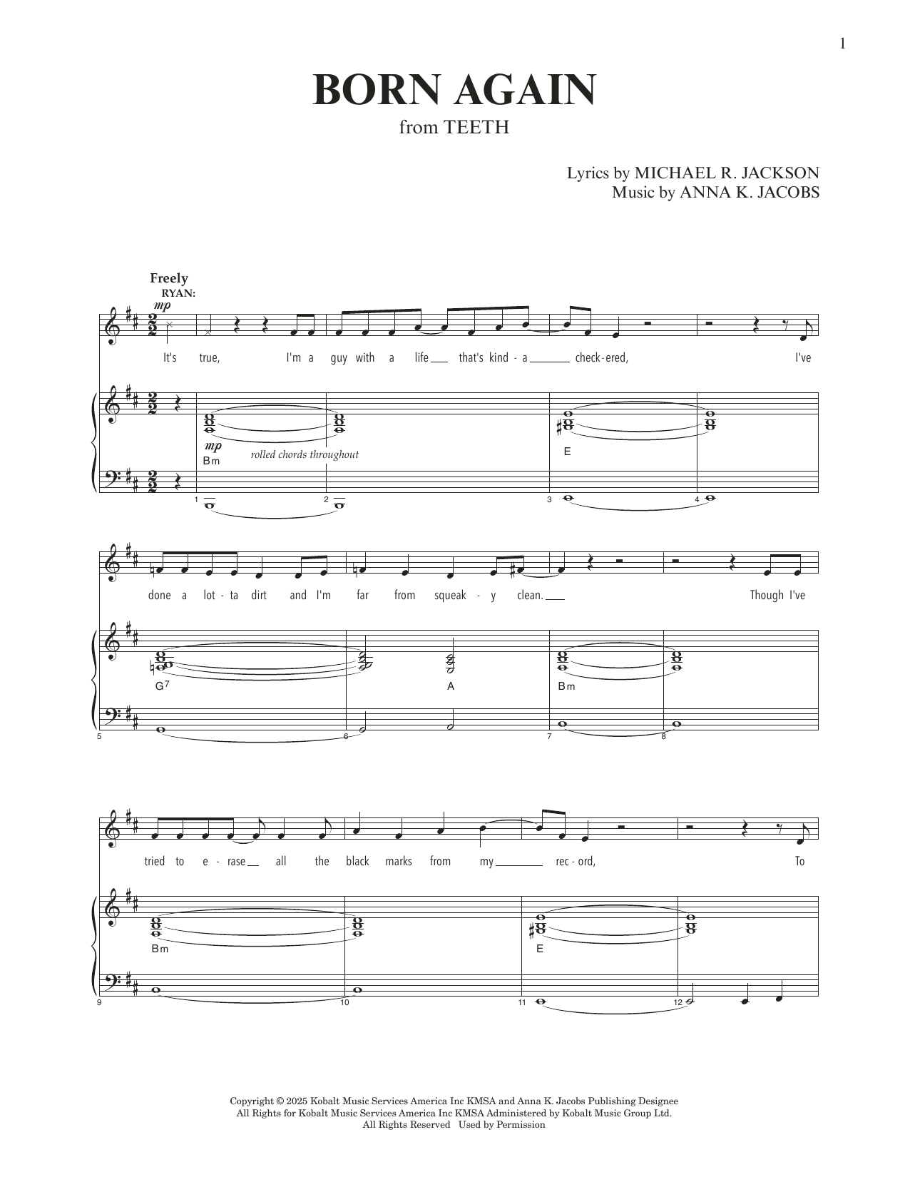 Produktgalerie: Seite 1 von 1 Born Again (from Teeth), Anna K. Jacobs and Michael R. Jackson, Gesang, Klavier