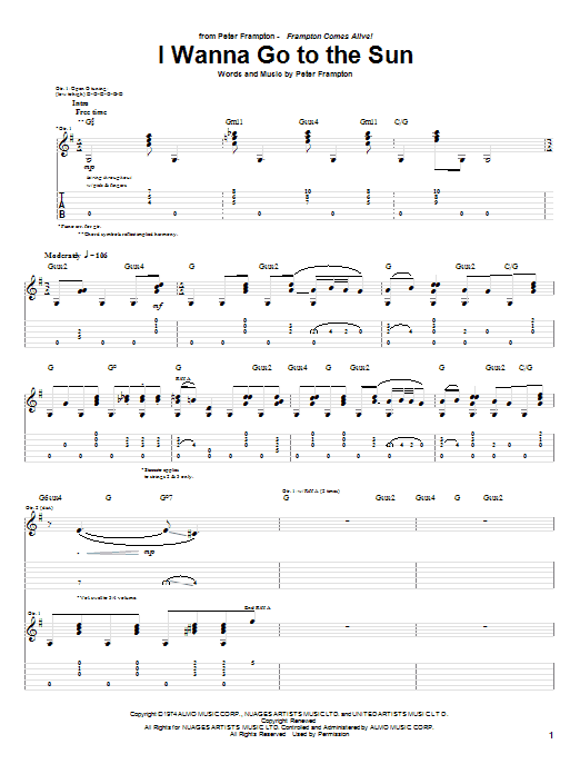 Product gallery: Page 1 of 1 I Wanna Go To The Sun, Peter Frampton