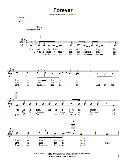 Product gallery: Page 1 of 1 Forever, Chris Tomlin