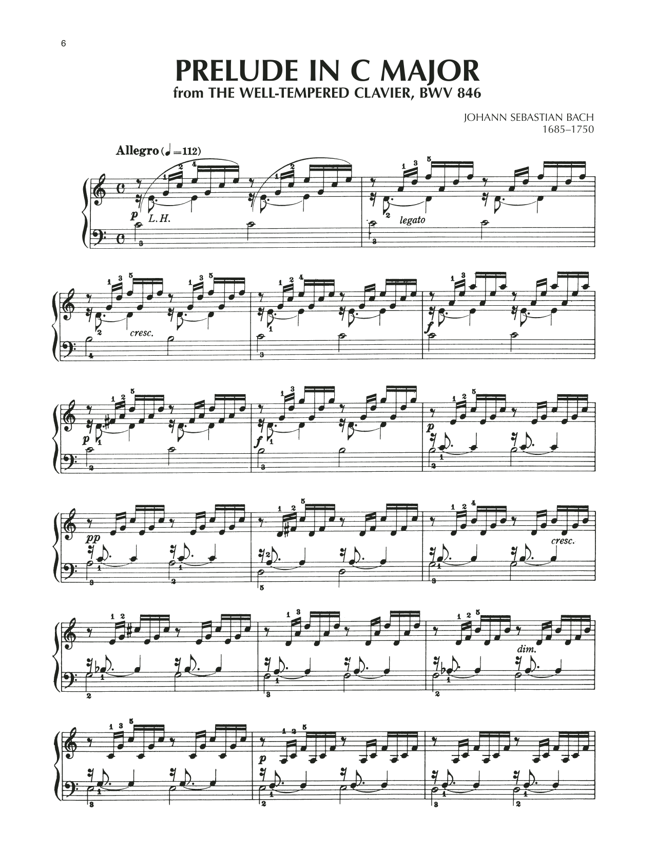 Produktgalerie: Seite 1 von 1 Prelude No. 1 In C Major, BWV 846, Johann Sebastian Bach, Klavier