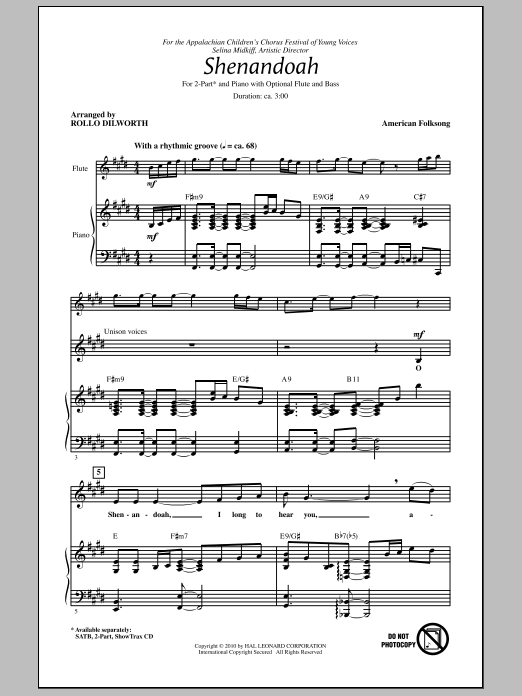 Produktgalerie: Seite 1 von 1 Shenandoah, Rollo Dilworth, Chor