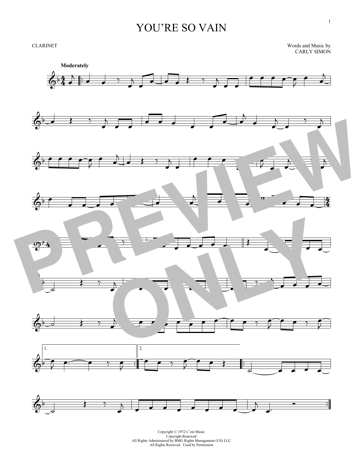 Product gallery: Page 1 of 1 You're So Vain, Carly Simon