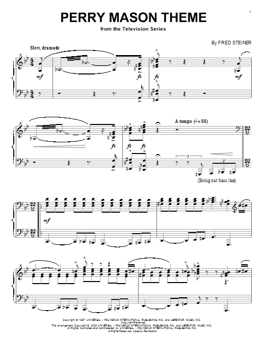 Product gallery: Page 1 of 1 Perry Mason Theme, Fred Steiner