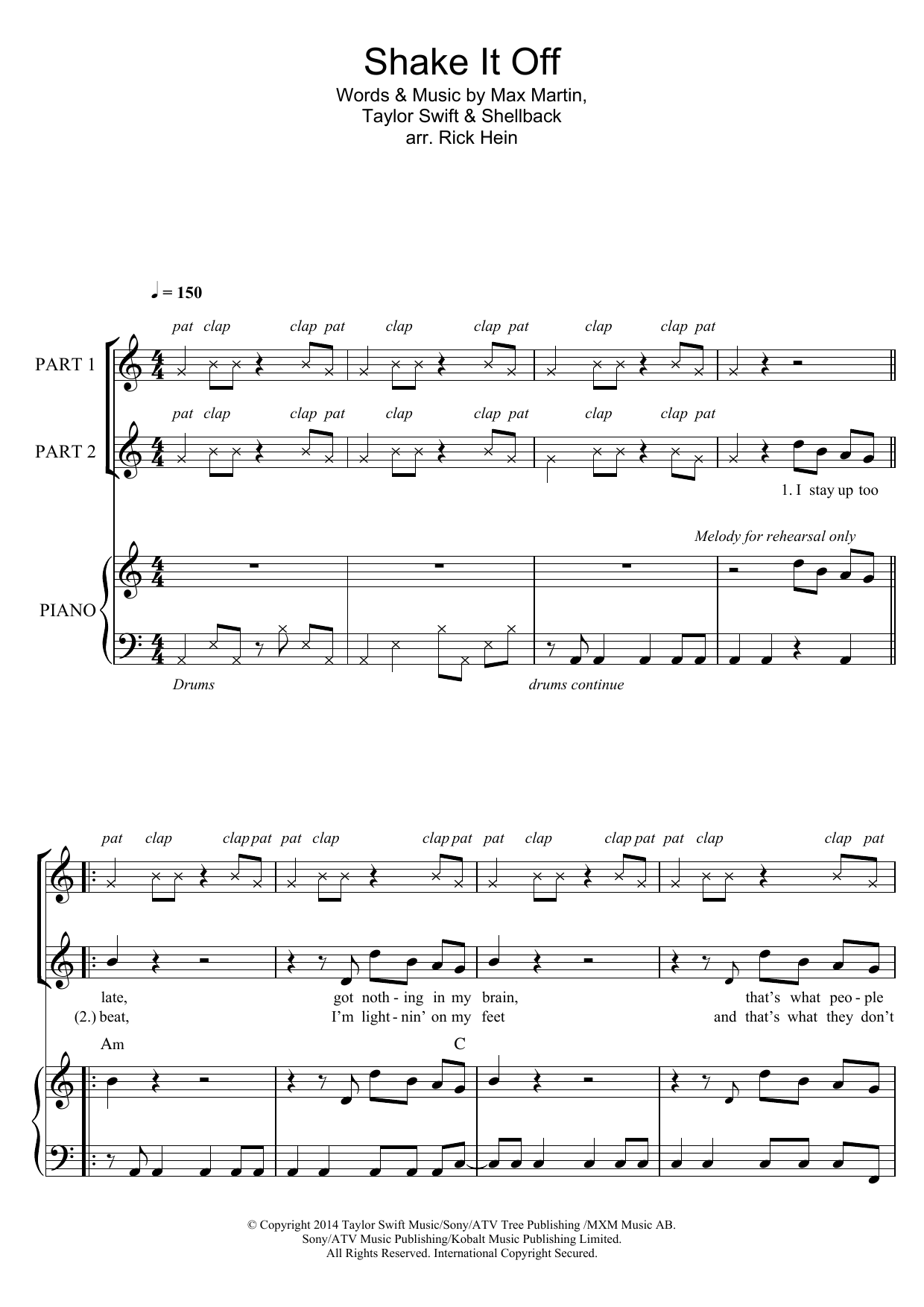 Produktbild zu: Shake It Off (arr. Rick Hein)