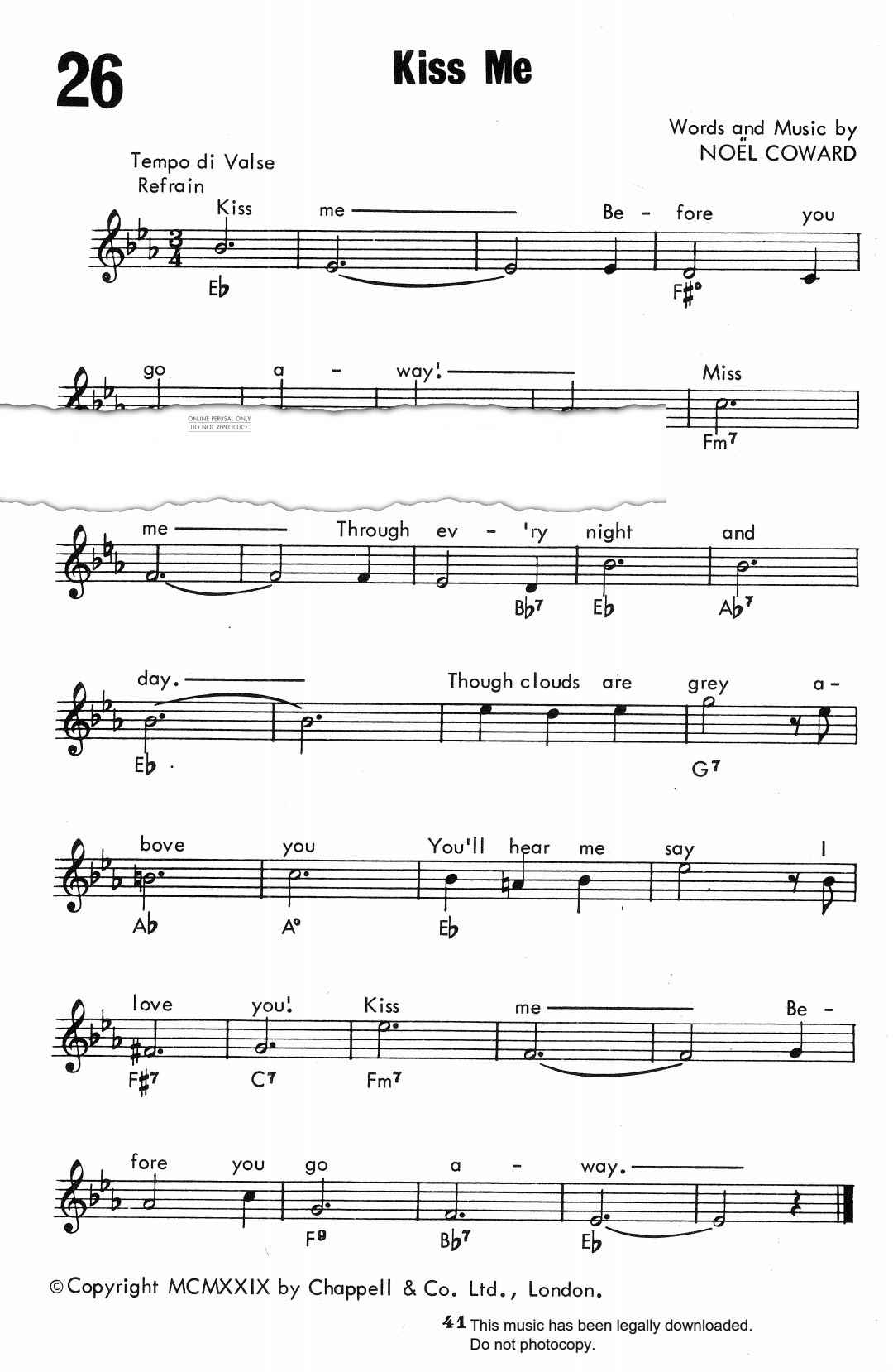 Produktbild zu: Kiss Me (from 'Bitter Sweet')