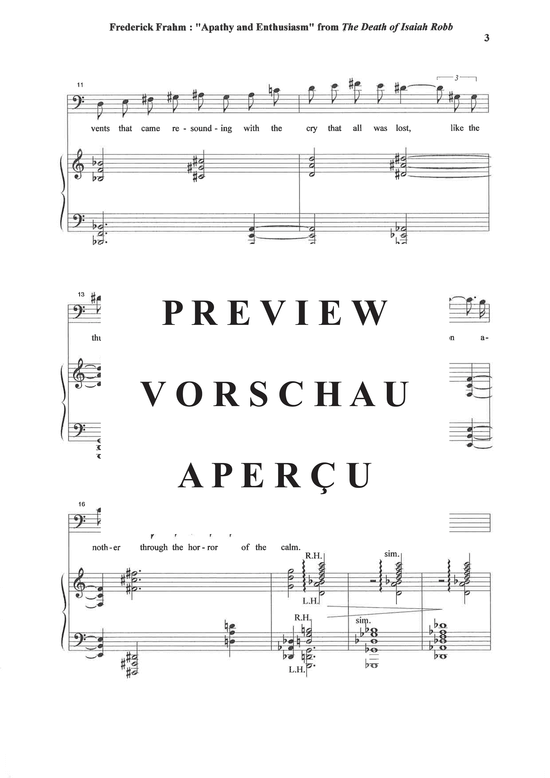 Product gallery: Page 4 of 13 Apathy et Enthusiasm from The Death of Isaiah Robb , , (baritone + piano)
