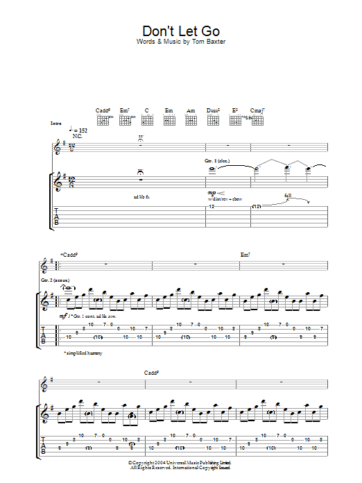 Produktgalerie: Seite 1 von 1 Don't Let Go, Tom Baxter, Gitarre