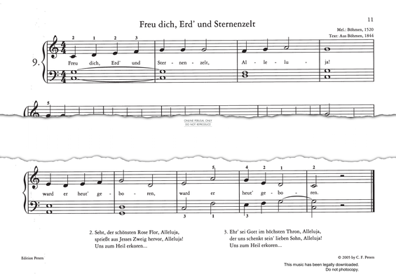 Produktgalerie: Seite 1 von 1 Freu Dich, Erd' und Sternenzelt, German Folk Song, Gesang, Klavier
