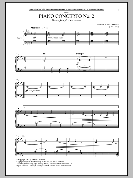 Product picture to: Piano Concerto No. 2 (Theme from First Movement)
