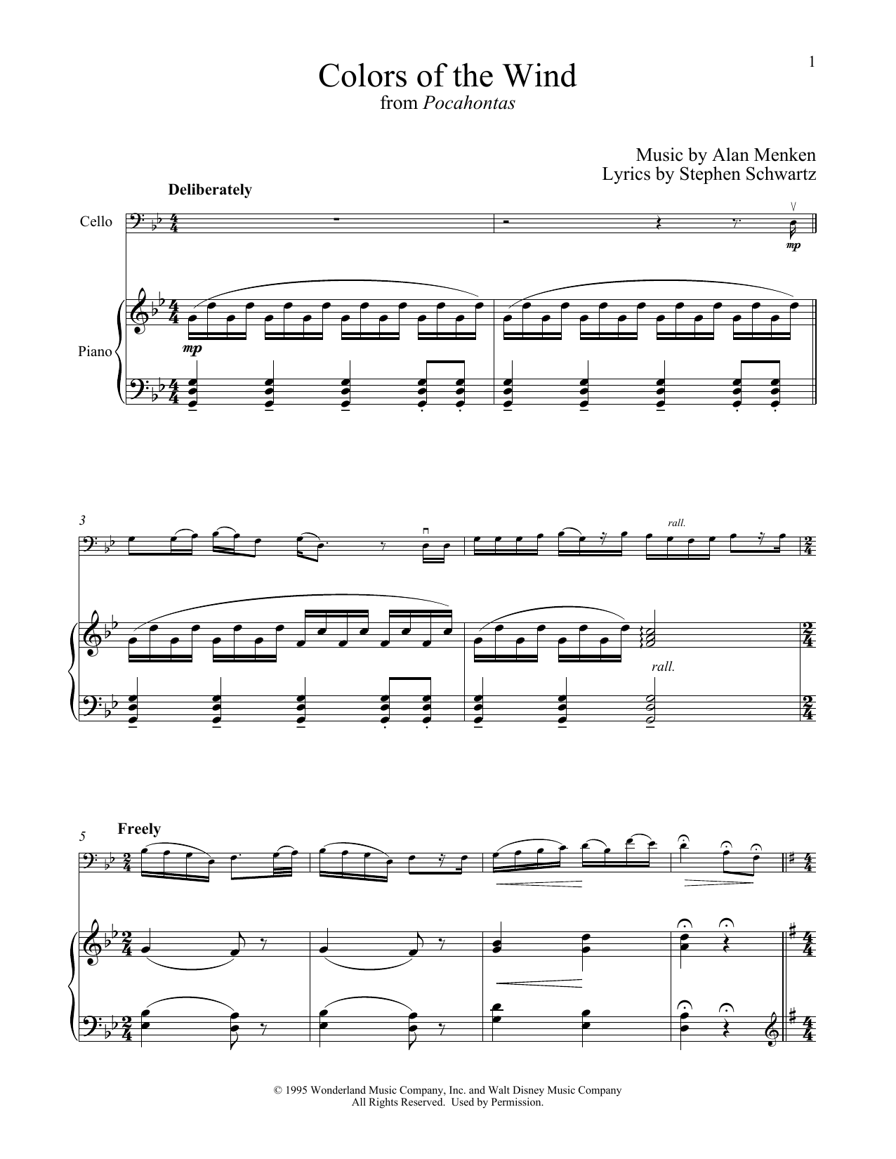 Produktbild zu:  Colors Of The Wind (from Pocahontas) - Alan Menken