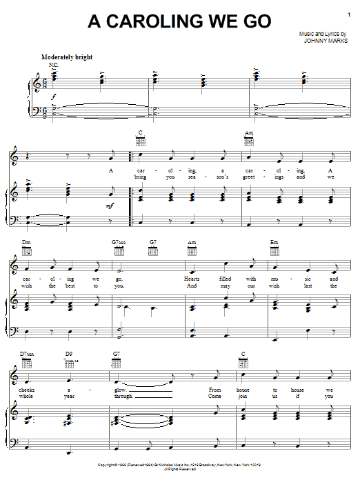 Product gallery: Page 1 of 1 A Caroling We Go, Johnny Marks