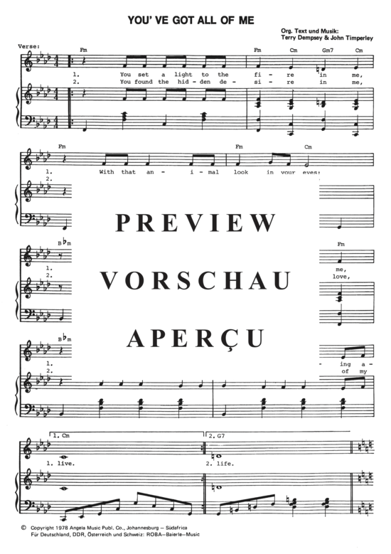 Produktgalerie: Seite 4 von 4 You've got all of me , Clout, Klavier und Gesang