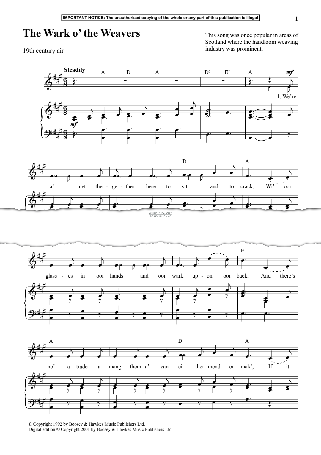 gallery: The Wark o’ The Weavers, Anon, Gesang, Klavier