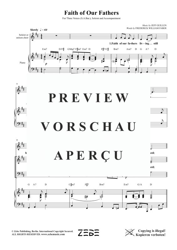 Produktgalerie: Seite 8 von 11 Faith of Our Fathers, , Gemischter Chor SAB, Solo und Klavier