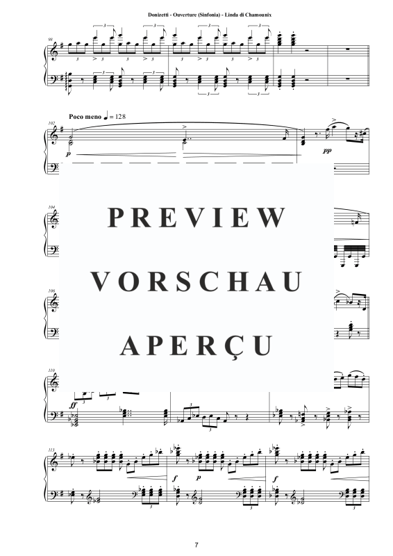 Produktgalerie: Seite 8 von 11 Ouverture (Sinfonia) - Linda di Chamounix Piano Version, , Klavier Solo