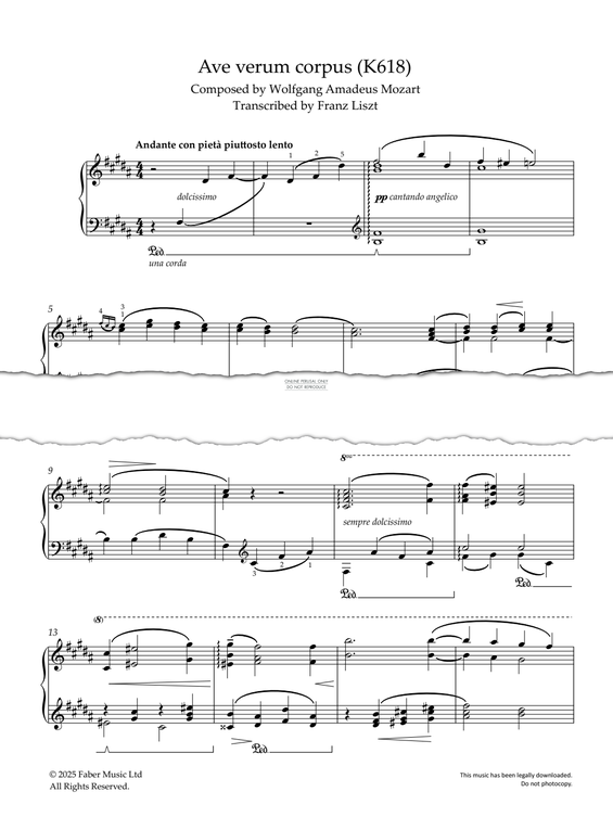 Produktgalerie: Seite 1 von 1 Ave verum corpus (K618), Wolfgang Amadeus Mozart, Klavier