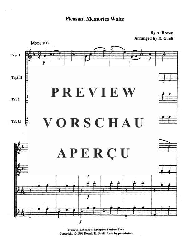 Produktgalerie: Seite 3 von 11 Pleasant Memories Waltz, , Blechbläser Quartett