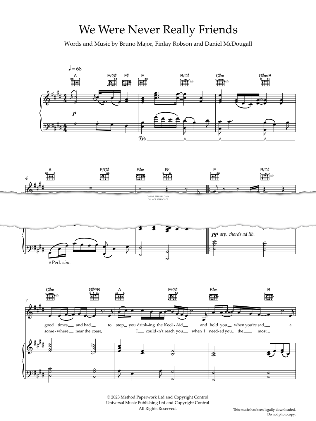 Produktgalerie: Seite 1 von 1 We Were Never Really Friends, Bruno Major, Gesang, Gitarre, Klavier