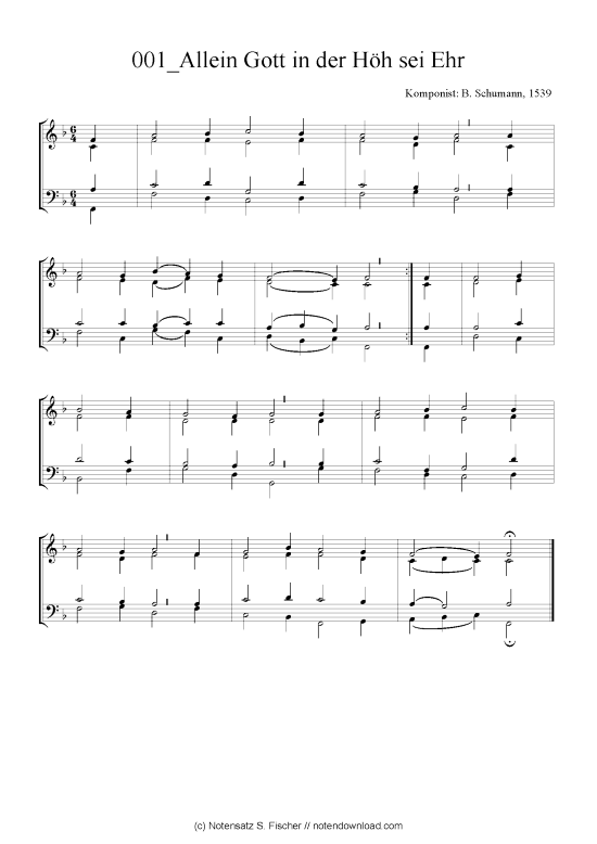 Produktbild zu: Allein Gott in der Höh sei Ehr B. Schumann, 1539
