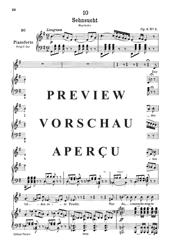 Product gallery: Page 2 of 4 Sehnsucht D.516 Der Lerche Wolken, , Low Voice and Piano