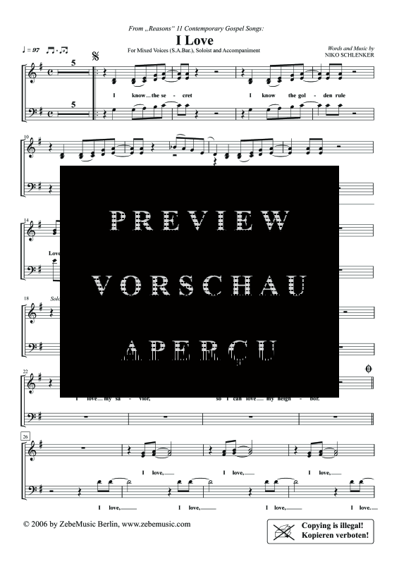 gallery: I Love, , Gemischter Chor SAB und Klavier