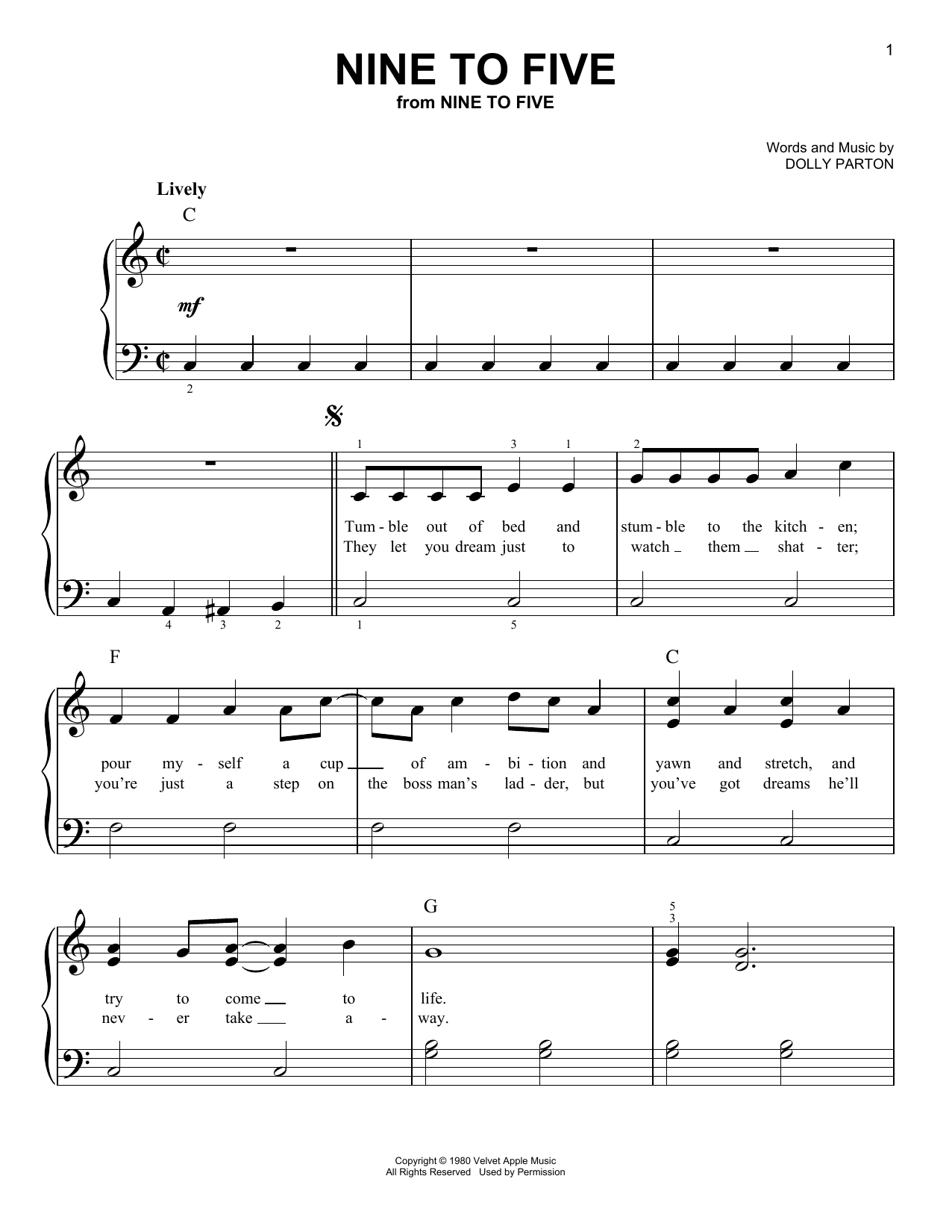 Produktgalerie: Seite 1 von 1 Nine To Five, Dolly Parton, Klavier