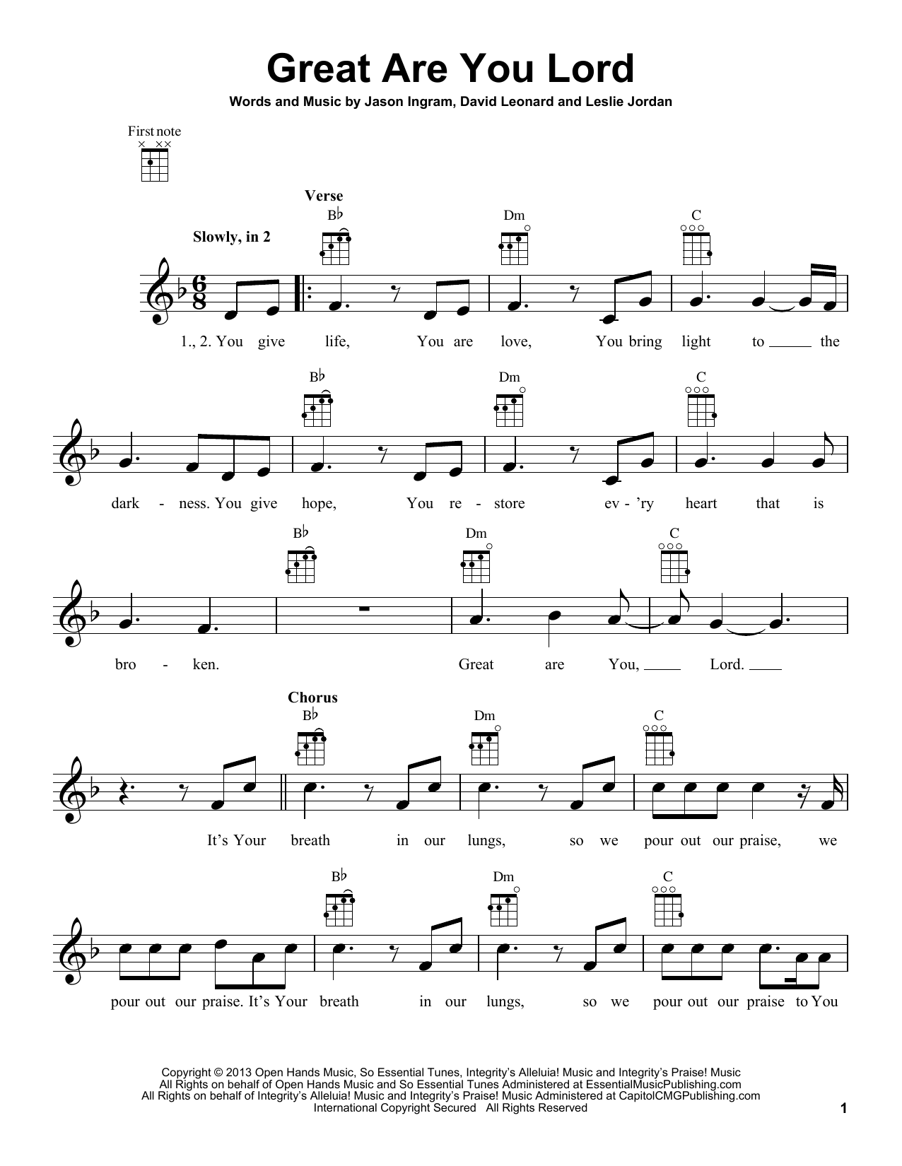 Product gallery: Page 1 of 1 Great Are You Lord, Jason Ingram