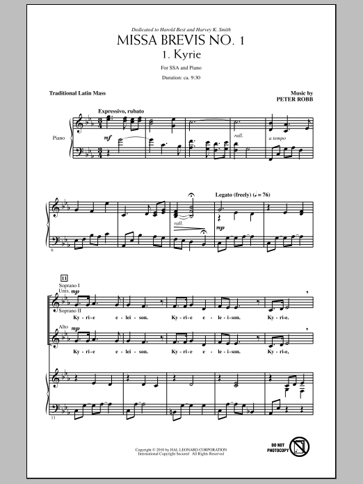 Produktgalerie: Seite 1 von 1 Missa Brevis No. 1, Peter Robb, Chor