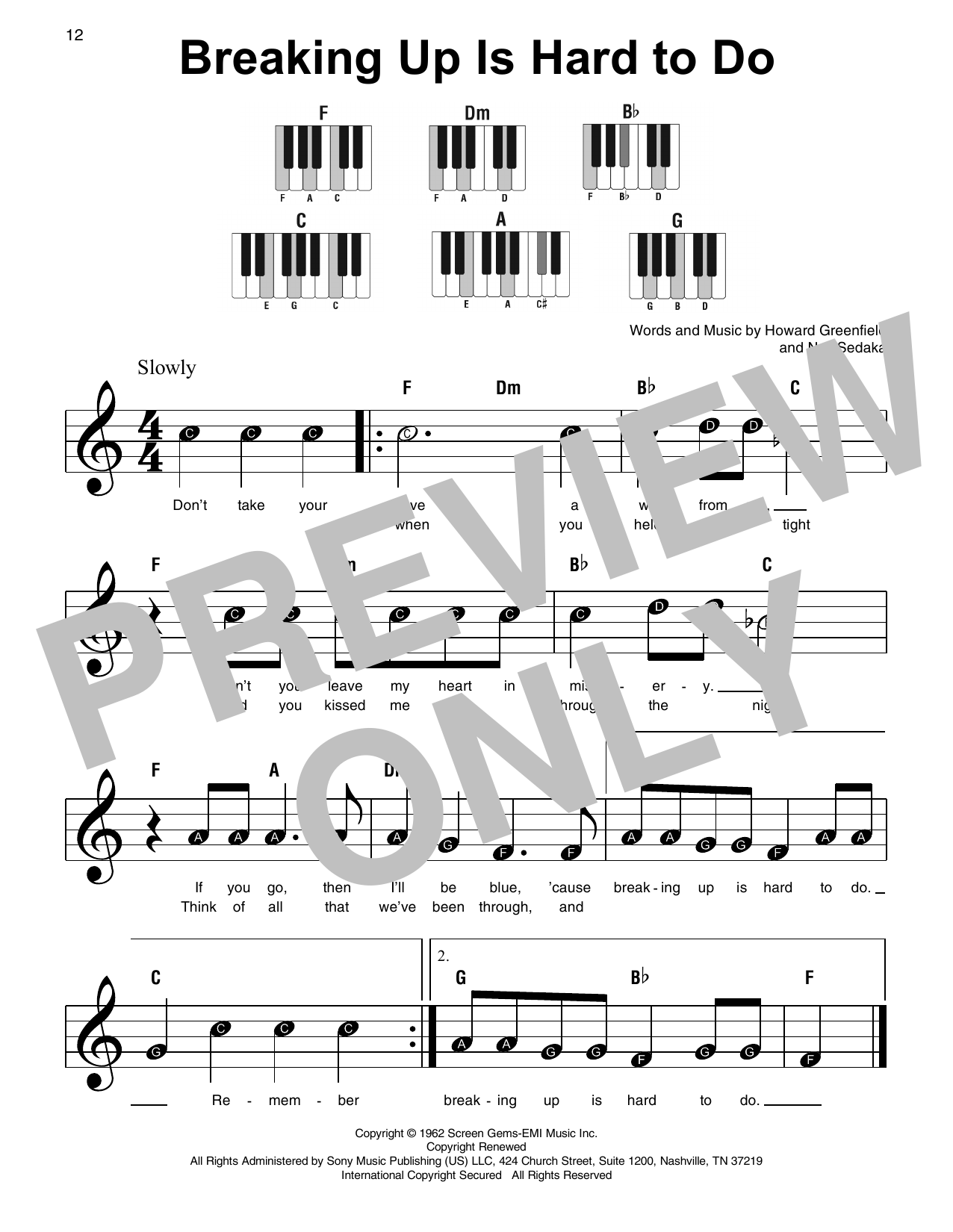 Produktgalerie: Seite 1 von 1 Breaking Up Is Hard To Do, Neil Sedaka, Klavier