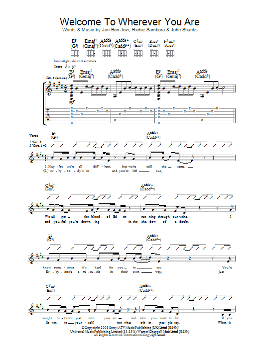 Produktgalerie: Seite 1 von 1 Welcome To Wherever You Are, Jon Bon Jovi, Gitarre