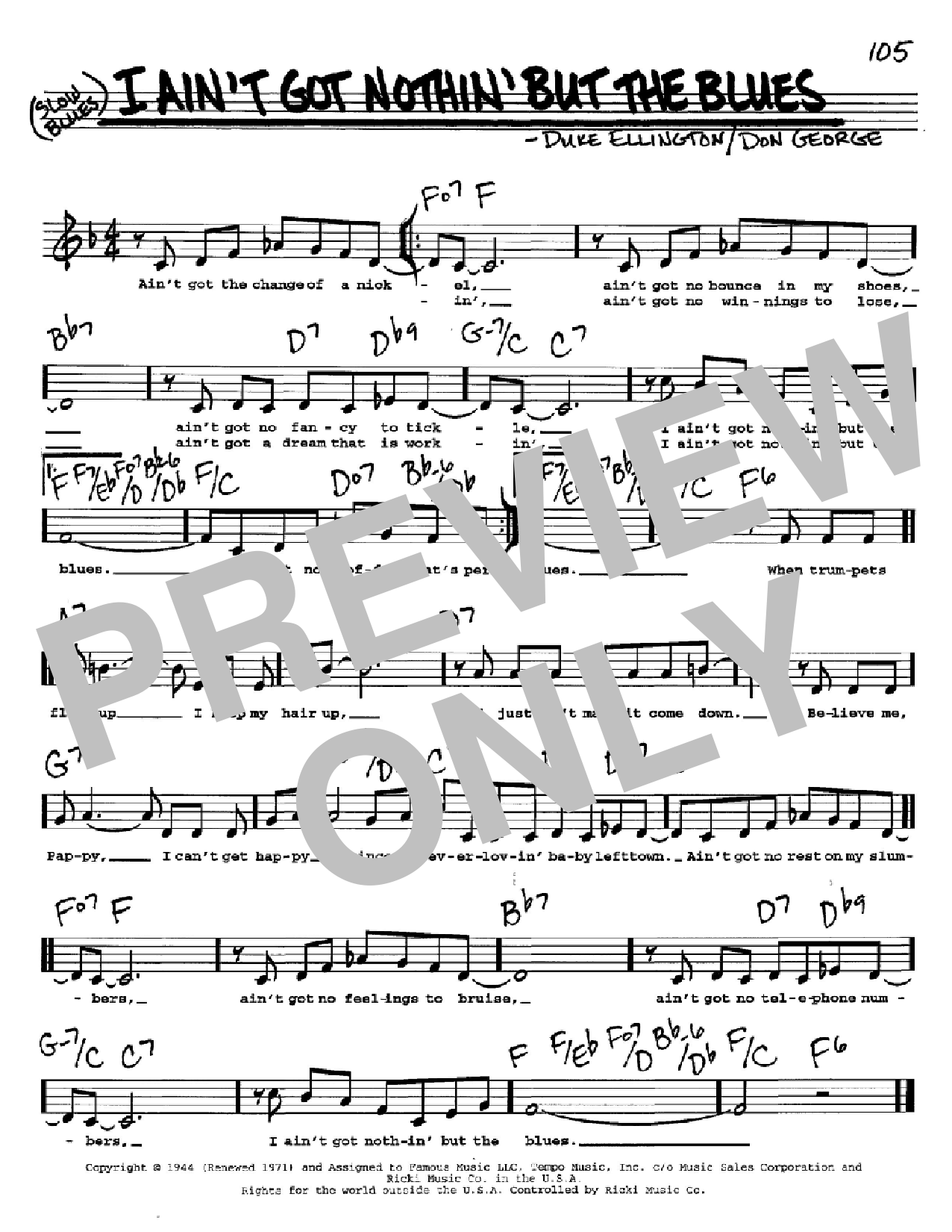 Produktbild zu: I Ain't Got Nothin' But The Blues