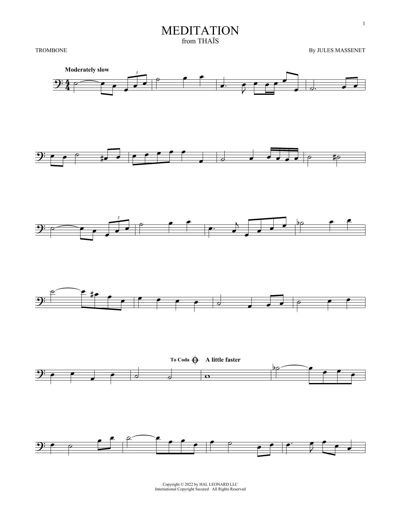 Product gallery: Page 1 of 1 Meditation, Jules Massenet