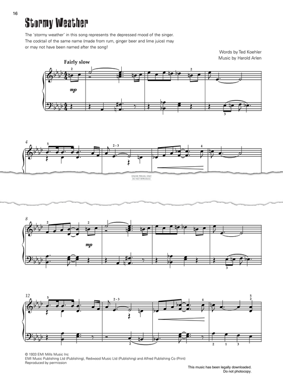 Produktgalerie: Seite 1 von 1 Stormy Weather, Harold Arlen, Klavier