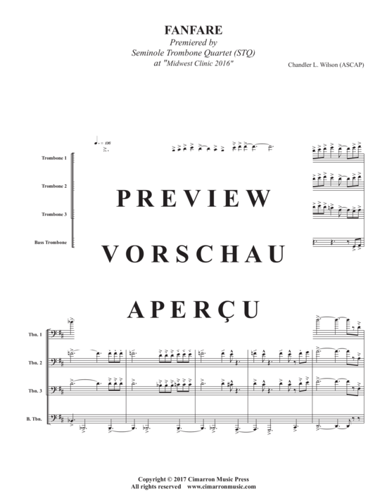 Product gallery: Page 4 of 11 Fanfare , , (Trombone quartet)