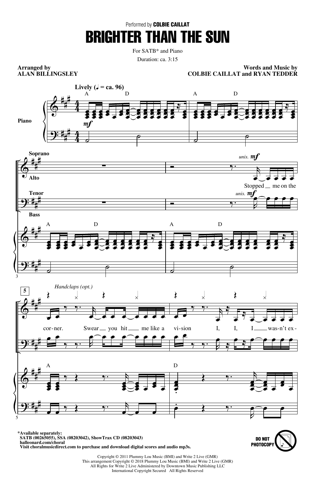 Produktbild zu: Brighter Than The Sun (arr. Alan Billingsley)